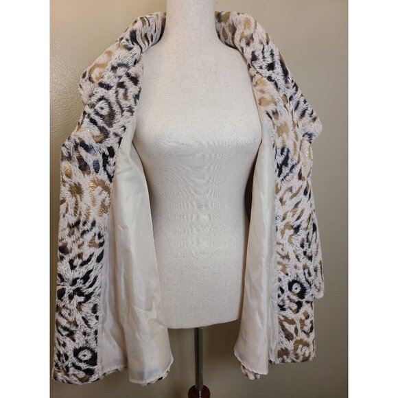Multiples Long Sleeves Women Coat Jacket Size 0X Animal Print A181 - Picture 6 of 13